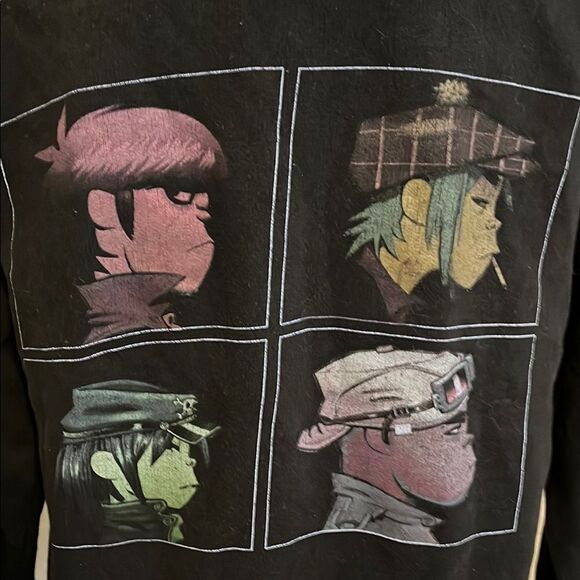 Gorillaz Band Music Black Graphic Design Pullover Hoodie Sweatshirt Concert - Picture 5 of 8